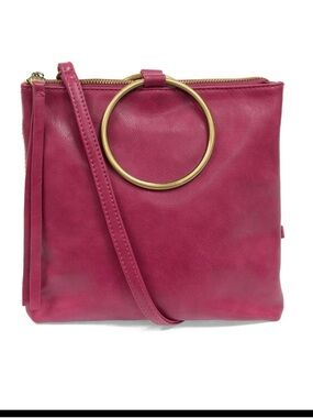 Joy Susan Fuchsia Crossbody Bag with Gold Ring Accent